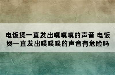 电饭煲一直发出噗噗噗的声音 电饭煲一直发出噗噗噗的声音有危险吗